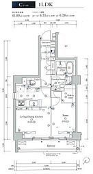 スカイコートヴィスタ隅田公園 5階1LDKの間取り