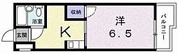 カーサ・ビアンカ 1Kの間取図画像