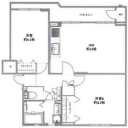 船橋グリーンハイツ2-8-5 2LDKの間取図画像