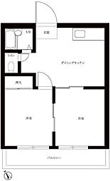 ビラ松木 2DKの間取図画像
