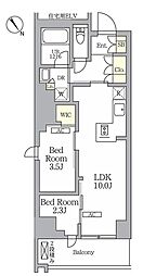 ジオエント横浜関内 2LDKの間取図画像