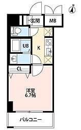 Blance'OMIYA 1Kの間取図画像