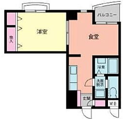 サンハイツ 5階1DKの間取り