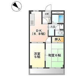 エスポアメゾン 1階2DKの間取り