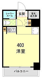 中銀第2新橋マンシオン ワンルームの間取図画像