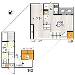 ＣＢ箱崎フレーシア 2階1Kの間取り