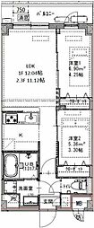 GENOVIA六町 2LDKの間取図画像