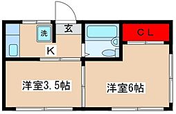 エターナルアンセストK志茂 2Kの間取図画像