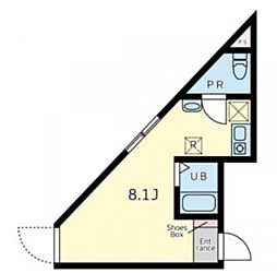 パークテラス大森 2階ワンルームの間取り
