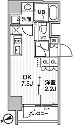 SEASONFLATS浅草言問道り 1DKの間取図画像