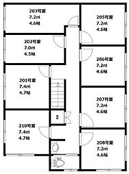 Sharelle大森II 2階ワンルームの間取り