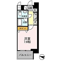 カスタリア住吉 1Kの間取図画像