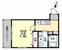 ベイルーム海老名モンド 1Kの間取図画像