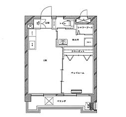 ハイネス成輪 1階1LDKの間取り