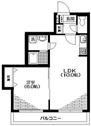 ベネレイト幡ヶ谷 2階1LDKの間取り