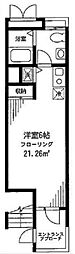 ＲＩＧＡＴＯーＦ 1階ワンルームの間取り