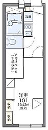 レオパレスレイルサイド高根台 1Kの間取図画像