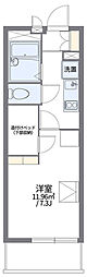 レオパレスかいと 1Kの間取図画像