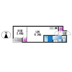 H-maison衣摺IV 1LDKの間取図画像