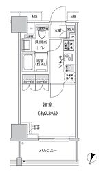 パークハビオ渋谷本町レジデンス 1Kの間取図画像