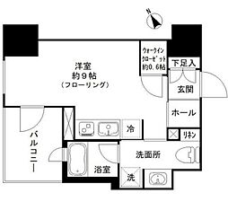 パークホームズ浜松町 8階ワンルームの間取り