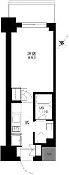 プライマル勝どき 1Kの間取図画像
