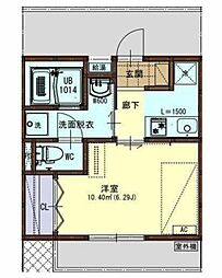 イーストタウンMTKII 3階1Kの間取り