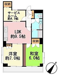 ローレル小石川 2SLDKの間取図画像