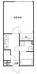 MQuarto本千葉 3階1Kの間取り