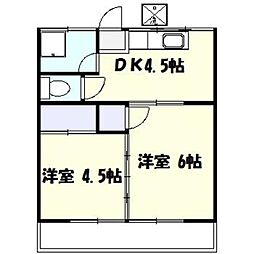 元ハイツ 2DKの間取図画像
