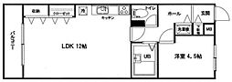 メープルコート中青木 1LDKの間取図画像