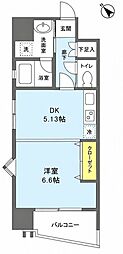 フラットパル山王 ワンルームの間取図画像