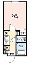 グランクオール赤羽 2階1Kの間取り