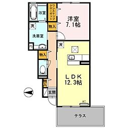 アデレード 1LDKの間取図画像