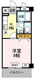 リビングタウン厚木 1Kの間取図画像