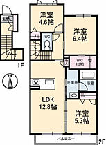 シャーメゾンセルディ―ナ 203 ｜ 高知県高知市万々（賃貸アパート3LDK・2階・72.25㎡） その2