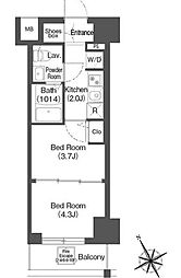 コンフォリア・リヴ根岸二丁目 10階2Kの間取り