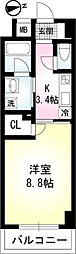 CIELBLEU 1Kの間取図画像
