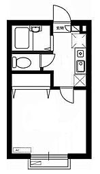 リリックコート翔 1Kの間取図画像
