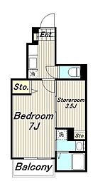 サンライズヒル7 2Kの間取図画像