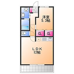 サン・リヴァージュ岸和田 1LDKの間取図画像