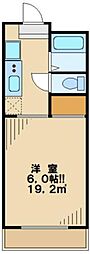多摩都市モノレール 大塚・帝京大学駅 徒歩8分の賃貸マンション 2階1Kの間取り