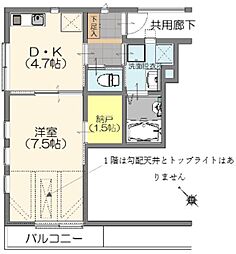 シルクロード原市 1DKの間取図画像