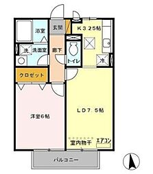 ボナールプレジオ石井 1LDKの間取図画像