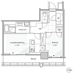リビオレジデンス西麻布 1LDKの間取図画像