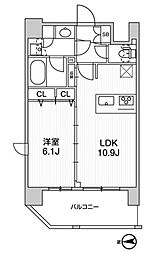 ルニック新御徒町2 2階1LDKの間取り