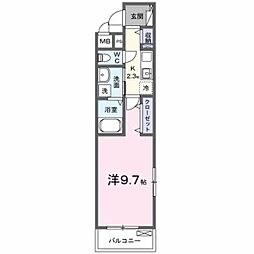 アーバンコート エフ 1Kの間取図画像