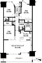 レーベンリヴァーレ町田ルージアタワー 3LDKの間取図画像