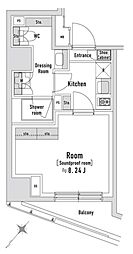 トラック八丁堀 1Kの間取図画像