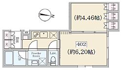 レーヴレジデンス初台 4階1LDKの間取り